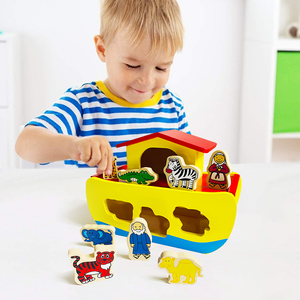 Arca de Noé de madera educación animal bloques de construcción cognitivos rompecabezas juguete de madera - Product Image 3