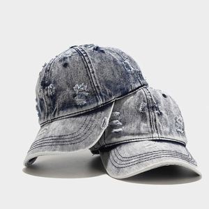 Mode Unique Direct Usine Bas quantité minimale de commande Haute Qualité Vintage Distressed Vintage Casquette de Baseball Plaine Denim Casquette de Baseball - Product Image 1