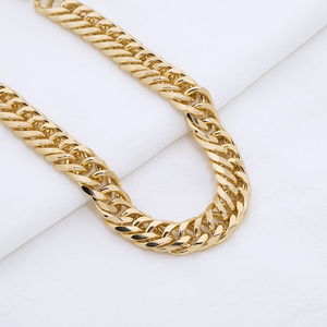 Collana girocollo a catena piatta per clavicola piatta in oro bombastico in lega Choker da donna - Product Image 3