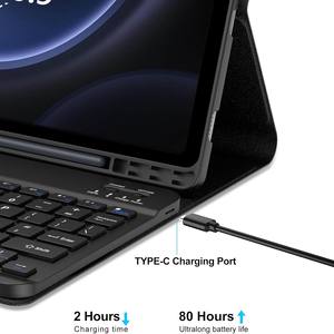 หนังเทียมวิเศษสำหรับเคสคีย์บอร์ดสำหรับแท็บ S10 พลัส ดีไซน์แบบแม่เหล็กที่ถอดออกได้พร้อมช่องใส่ดินสอ - Product Image 3