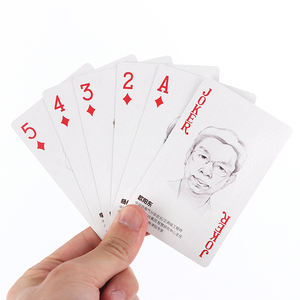 Logo personnalisé impression étanche classique <span class=keywords><strong>carte</strong></span> de poker de luxe à noyau noir étanche jeu de cartes à jouer écologique 54 papier - Product Image 1
