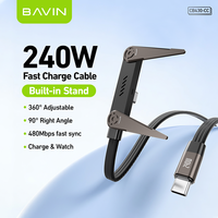 Kabel Data Pengisian Cepat BAVIN CB430 240W Stand Fast Charging USB Tipe C dengan Penyangga Ponsel
