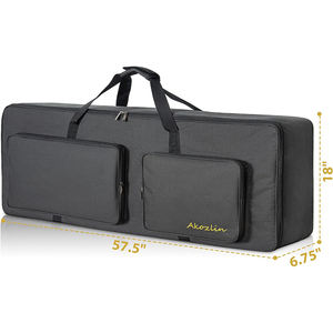 Estuche para Teclado con Ruedas y Correas Ajustables para el Hombro, Bolsa de Transporte Acolchada con 4 Bolsillos para Accesorios, Muestra Gratuita - Product Image 3