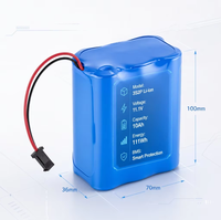 Batterie rechargeable au lithium-ion 3S2P 11.1V 10Ah avec BMS 10A de protection pour alimentation de lumière LED et caméra CCTV