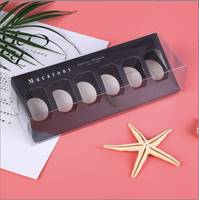 Boîte de luxe pour macarons français, emballage triangulaire, 6 macarons, boîte blanche pour gâteaux et pâtisseries, présentoir de Noël pour bonbons