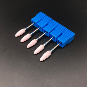 Punte per fresa in ceramica a forma di fiamma per rimozione gel duro e acrilico, taglio incrociato, utensile rotante per manicure, cuticole e lucidatura unghie - Product Image 5