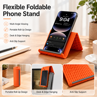 Support de téléphone portable en silicone flexible et pliable, multi-angles, universel, support paresseux portable, support de bureau réglable et enroulable