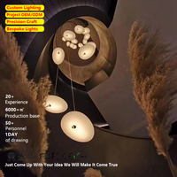 Loft Villa moderne Escalier en colimaçon Long Lustre Pebble Pendentif Éclairage