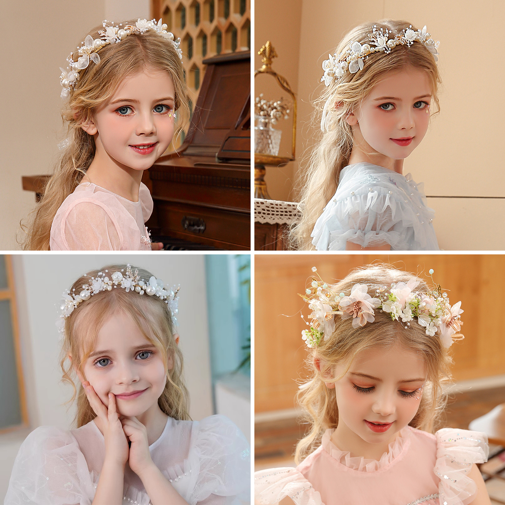 Gem Flower Crown Veil First Communion Flower Girl Accessories Style 02 – Sparkly Gowns