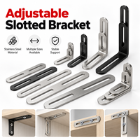 Support en L réglable à 90 degrés en acier inoxydable, connecteur d'angle fixe pour quincaillerie de meubles et armoires