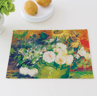 Sets de table imprimés Van Gogh Almond Blossom de haute qualité, en lin et coton, taille personnalisée, pour un usage quotidien et pour offrir en cadeau