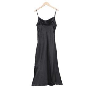 Camicia da notte da <span class=keywords><strong>donna</strong></span> pigiama di pizzo Sexy lungo raso di seta di ghiaccio fascia elastica in vita tinta unita abiti da casa Cross-Border - Product Image 6