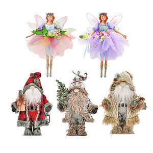 हस्तनिर्मित गुलाबी बैंगनी क्रिसमस ईआईएफ फूल परी आभूषण एन्जिल्स सांता क्लॉज़ क्रिसमस परी मूर्ति गुड़िया महोत्सव खिलौना सजावट - Product Image 1