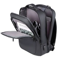Mochila Ligera Impermeable con Puerto de Carga USB, Compartimento para Portátil de 15.6 Pulgadas, Interior Organizado para Viajes de Negocios