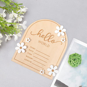 Tarjeta de madera para marcar los hitos del bebé, regalo de bienvenida para baby shower, tablero de madera para registrar información del bebé - Product Image 3