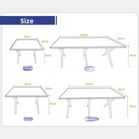 Table et chaises de camping pliantes en alliage d'aluminium pour l'extérieur - Mobilier portable rectangulaire de type omelette pour pique-nique et utilisation en stand
