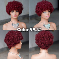 Perruque de cheveux humains vierges afro crépus bouclés 100 % naturels de haute qualité, cuticules alignées, sans lacet, pour femmes noires