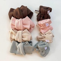 Nouvelle tendance doux populaire coton tricoté gros tricot surdimensionné Topnot couleur unie moucheté tricoté bébé bandeau