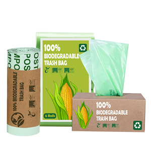 AIUDO Factory high strong quality black color plastic trash bag compostable biodegradable bin liners plastic garbage bag