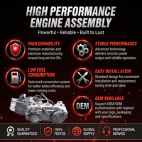 Moteur de moto à haute performance GY6-161CC 4 temps monocylindre haute puissance avec boîte de vitesses inversée, apparence personnalisée
