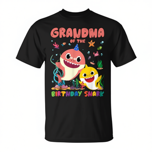T-shirt Nonna dello Squalo dei Compleanni per la festa in famiglia - Product Image 2