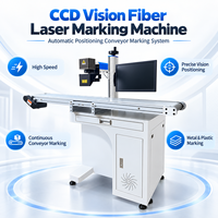 Machine de marquage laser à fibre optique CCD avec convoyeur et positionnement automatique pour le marquage industriel des métaux et des plastiques