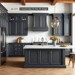 Puertas de Madera Maciza Estilo Shaker para Cocina con Bisagras de Cierre Suave y Superficie Preacabada, Listas para Instalar - Product Image 1