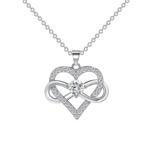 SPJ New Arrival S925 Sterling Silver <b>Infinity</b> Heart Pendant <b>Necklace</b> Fine Jewelry for Women Jewelry Manufacturer - Product Image 1