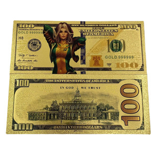 Billetes de <span class=keywords><strong>100</strong></span> Dólares de Superhéroes con Lámina Dorada, Personajes de Películas de Fantasía de Marvel, Tarjetas Coleccionables, Regalo - Product Image 5