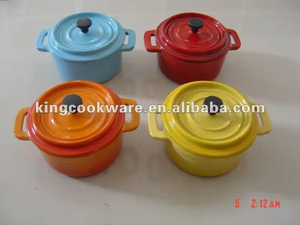 Mini <span class=keywords><strong>cocotte</strong></span> en <span class=keywords><strong>fonte</strong></span> émaillée orange pour la cuisine à domicile à <span class=keywords><strong>prix</strong></span> d'usine - Product Image 4