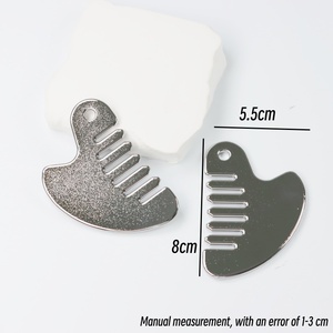 Peigne de massage professionnel en alliage d'aluminium givré, gratte-tête double face, outil de thérapie des méridiens pour la tête, le visage et le corps - Product Image 5