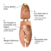 S-King Arbre à chaussures en cèdre réglable pour femmes et hommes Extenseur de chaussures en bois pour baskets et bottes