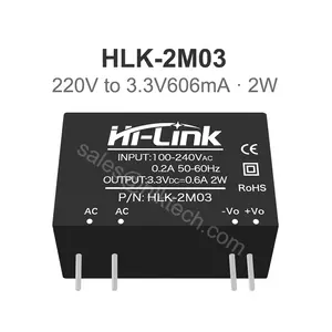 HLK-2M03 2M05 2M09 2M12 2M15 2M24 AC-DC 220V ~ 3.3V 원래 2W 3.3V/5V/9V/12V/24V AC DC 스위치 전원 공급 장치 모듈 CE