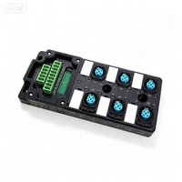 Caja de Distribución con Conector Circular M12, 6 Puertos, Canal Único, Indicación LED NPN, Cuerpo Estándar, Interfaz PCB con Caja de Conexiones