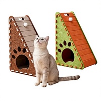 Nouvelle niche pour chat triangulaire verticale, style d'angle, anti-griffures, griffoir en forme de canapé, maison pour chat en feutre synthétique épaissi en forme de L
