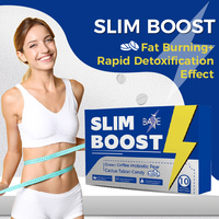 SLIM BOOST Comprimés Détox Rapide 7 Jours Café Vert Probiotique Poire Cactus Bonbons Ingrédients Naturels Complément Minceur Santé