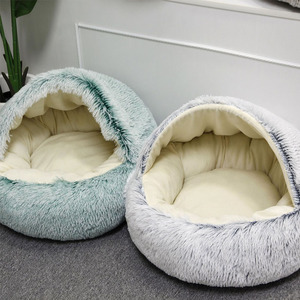 Großhandel Hochwertiges Atmungsaktives Samt-Winterbett in Runder Form Warmes Haustierbett für Hunde und Katzen - Product Image 5