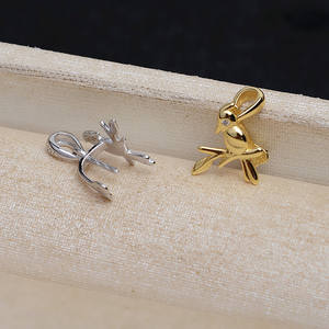 จี้เงินแท้ S925 รูปหัวนกบาโรก พร้อมโซ่เปล่า สำหรับงาน DIY ทำมือ รุ่น 4404 พร้อมตัวล็อคแบบก้ามปู - Product Image 2