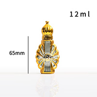 Flacon vide de luxe personnalisé pour huiles essentielles, mini flacon roll-on doré pour parfum Attar, 12 ml