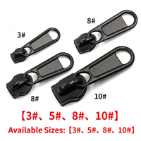 # 3 curseurs de fermeture éclair métalliques sans verrouillage |   Longue languette de tirage pour fermetures éclair en nylon, argent électroplaqué et peinture en aérosol, vente en gros, stock disponible