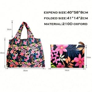 Bolsa de Compras Plegable Extra Grande, Portátil, con Diseño de Dibujos Animados, Bolsa de Supermercado Reutilizable - Product Image 2