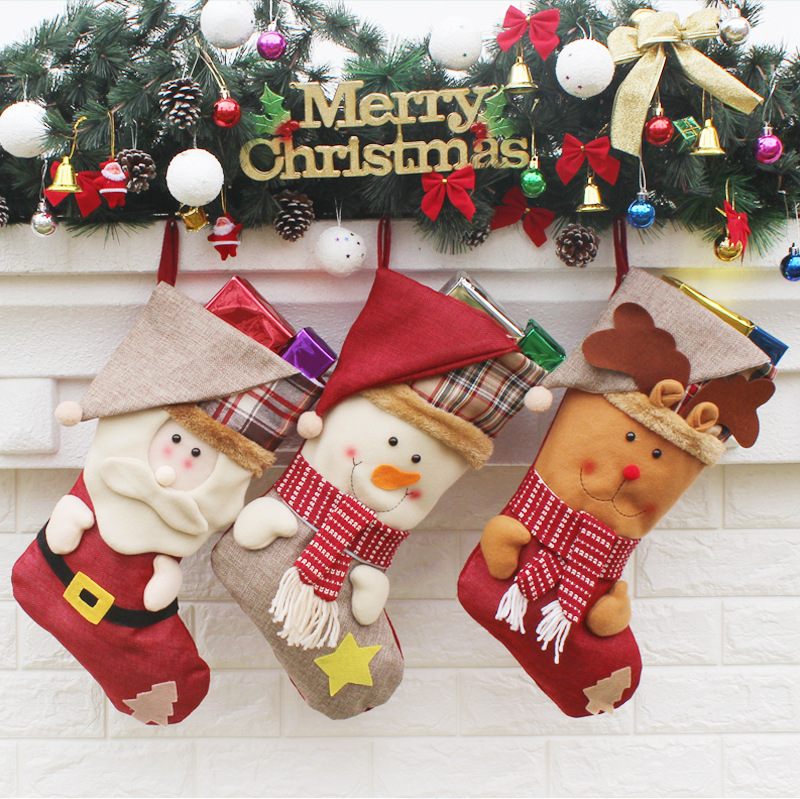 Christmas socks creativity design snowman gift bag decoracion adornos de navidad