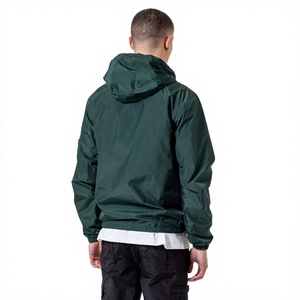 <b>Men's</b> Green Front Logo Breathable Windbreaker Jacket Lightweight <b>Zip</b> <b>up</b> Winter Coat - Product Image 4