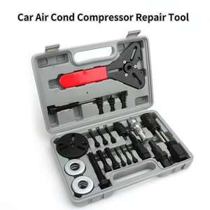 KHC 23Pcs Hand Operated Car Air Conditioning Repair <b>Tools</b> Set Hard Case Industrial Use Compressor Clutch Hub <b>Puller</b> Remover - Product Image 3