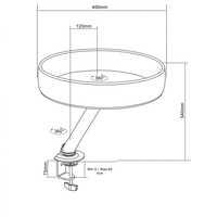 Lit de bureau pour chats d'intérieur, lit pour chat à 360 degrés °   Hamac pour chat à fixer sur table, rotatif et réglable, pour bureau