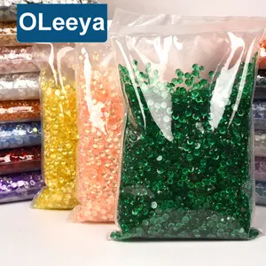 Oleeya 6mm Base Transparente Avec Résine Pailletée Non Hot Fix Strass sur Strass pour gobelets résine artisanat