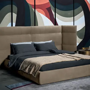 180 * 200 Soft Cloth Queen Size Bed Bedroom Luxury Italian Design Bedroom Furniture Modern Style Headboard Bed