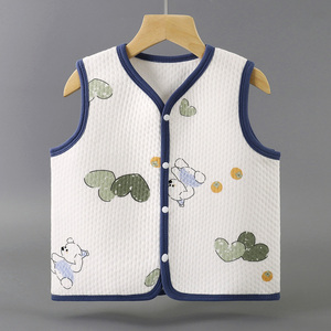 KAIXINTIANGUO Gilet sans manches pour bébés garçons et filles, <span class=keywords><strong>manteau</strong></span> d'extérieur pour tout-petits, veste matelassée en coton pour nourrissons - Product Image 5