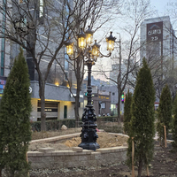BLVE Jardín al aire libre Paisaje Decoración Parque Luces de calle de metal Postes de lámpara de hierro fundido clásico