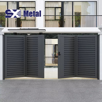 Puerta de Entrada Plegable de Aluminio Ecológica Moderna de Alta Calidad, Control Remoto Eléctrico, Diseño Automático Bifold, Modelado 3D
